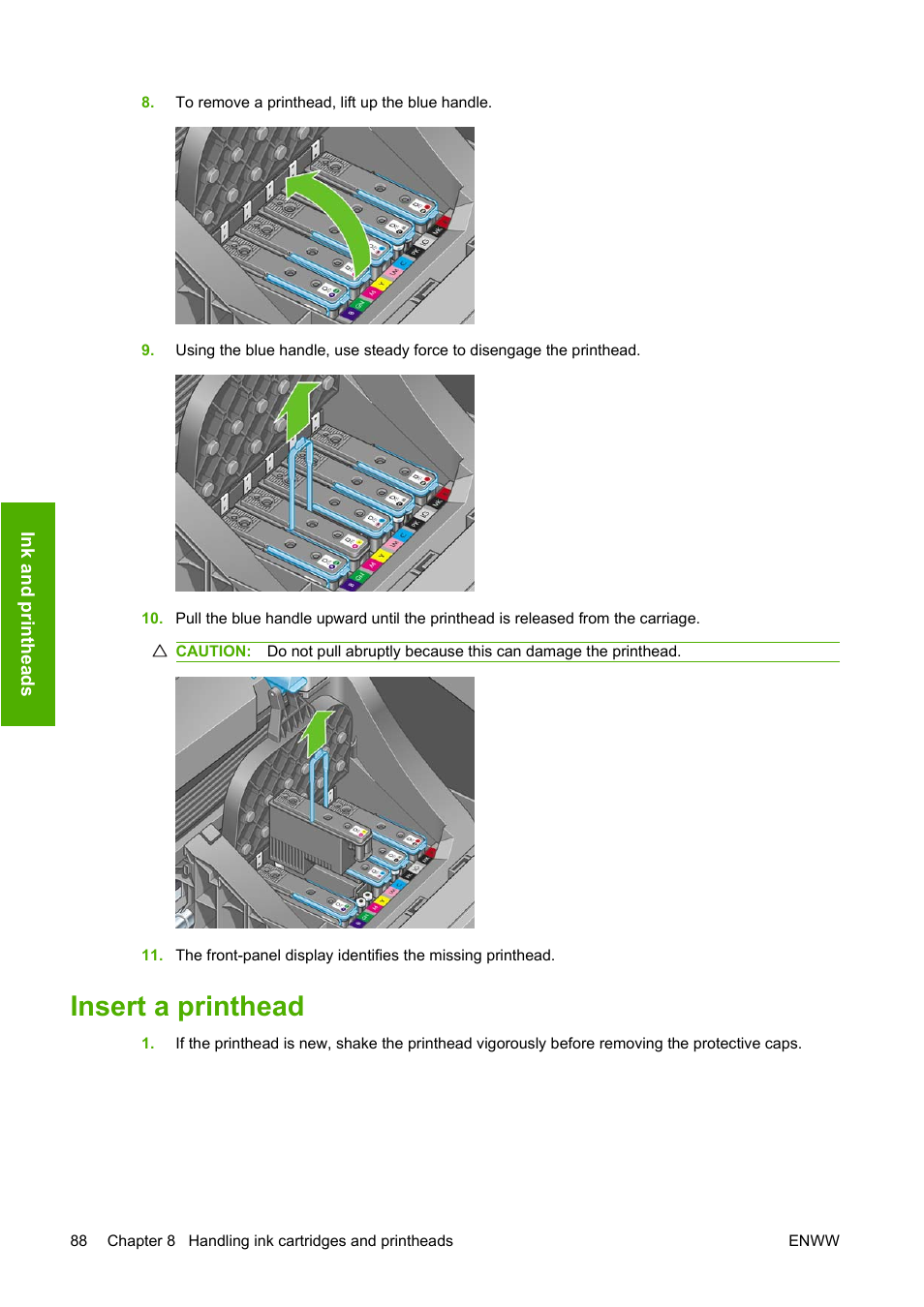 Insert a printhead | HP Designjet Z3200 PostScript Photo Printer series User Manual | Page 98 / 174