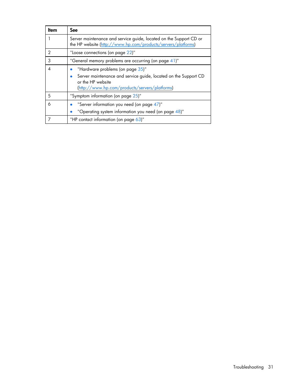 HP ProLiant SL165z G7 Server User Manual | Page 31 / 76