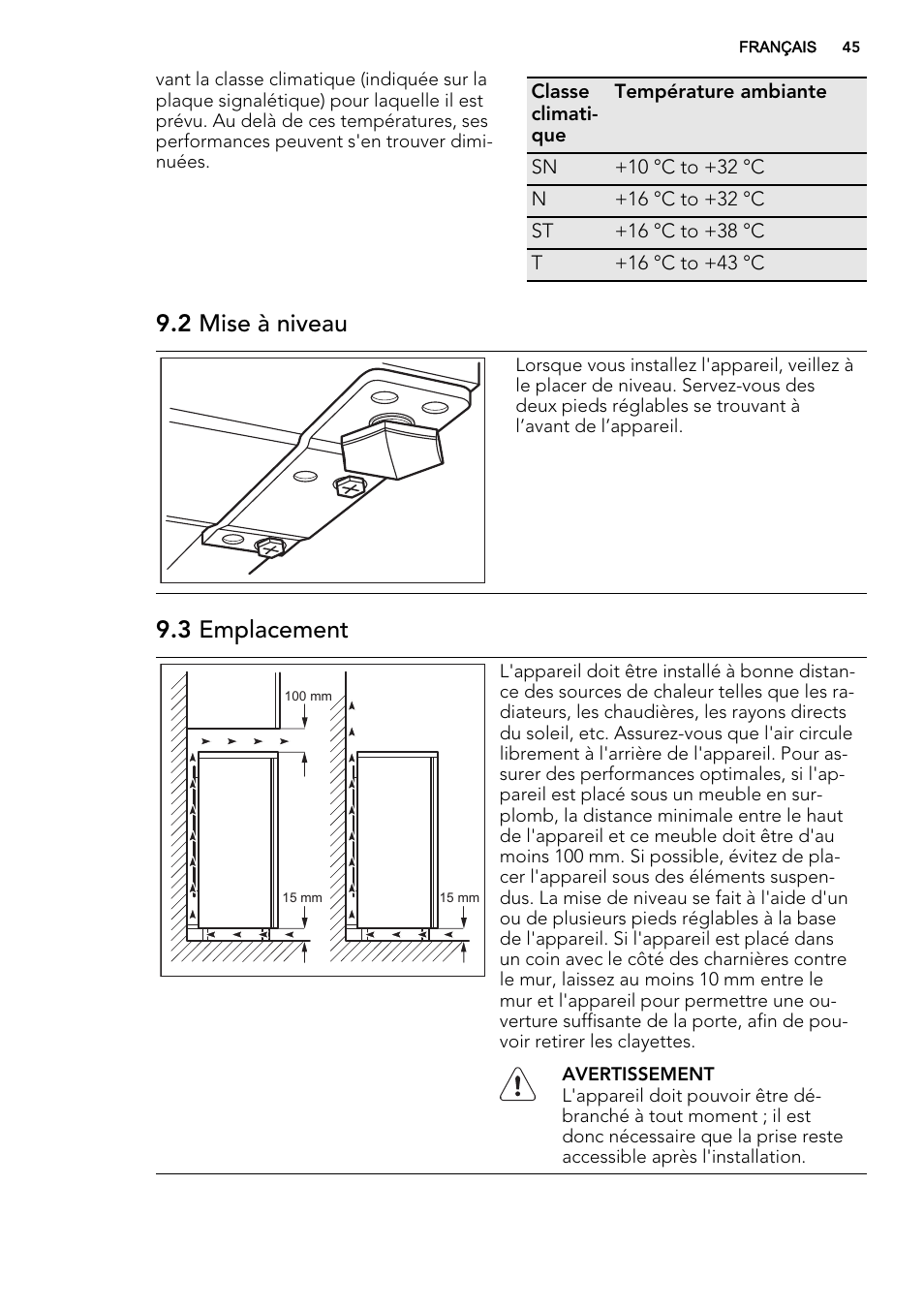 2 mise à niveau, 3 emplacement | AEG S71709TSW0 User Manual | Page 45 / 68