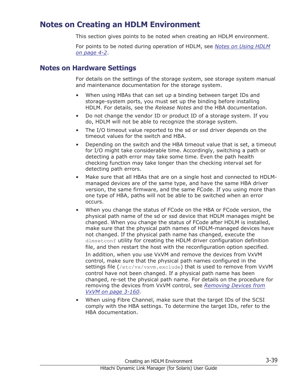 Notes on creating an hdlm environment, Notes on hardware settings, Notes on creating an hdlm environment -39 | Notes on hardware settings -39 | HP Hitachi Dynamic Link Manager Software Licenses User Manual | Page 105 / 646