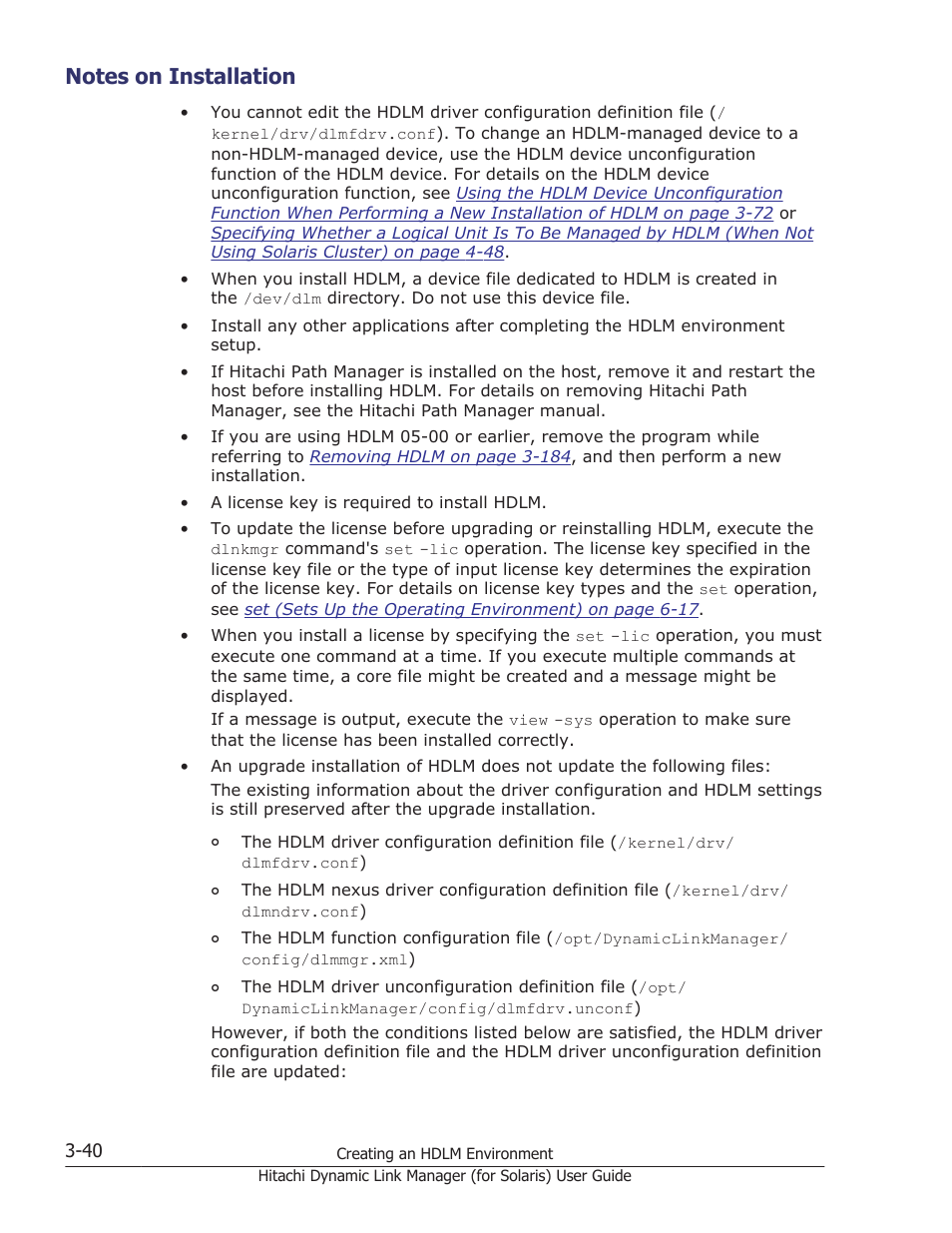 Notes on installation, Notes on installation -40 | HP Hitachi Dynamic Link Manager Software Licenses User Manual | Page 106 / 646