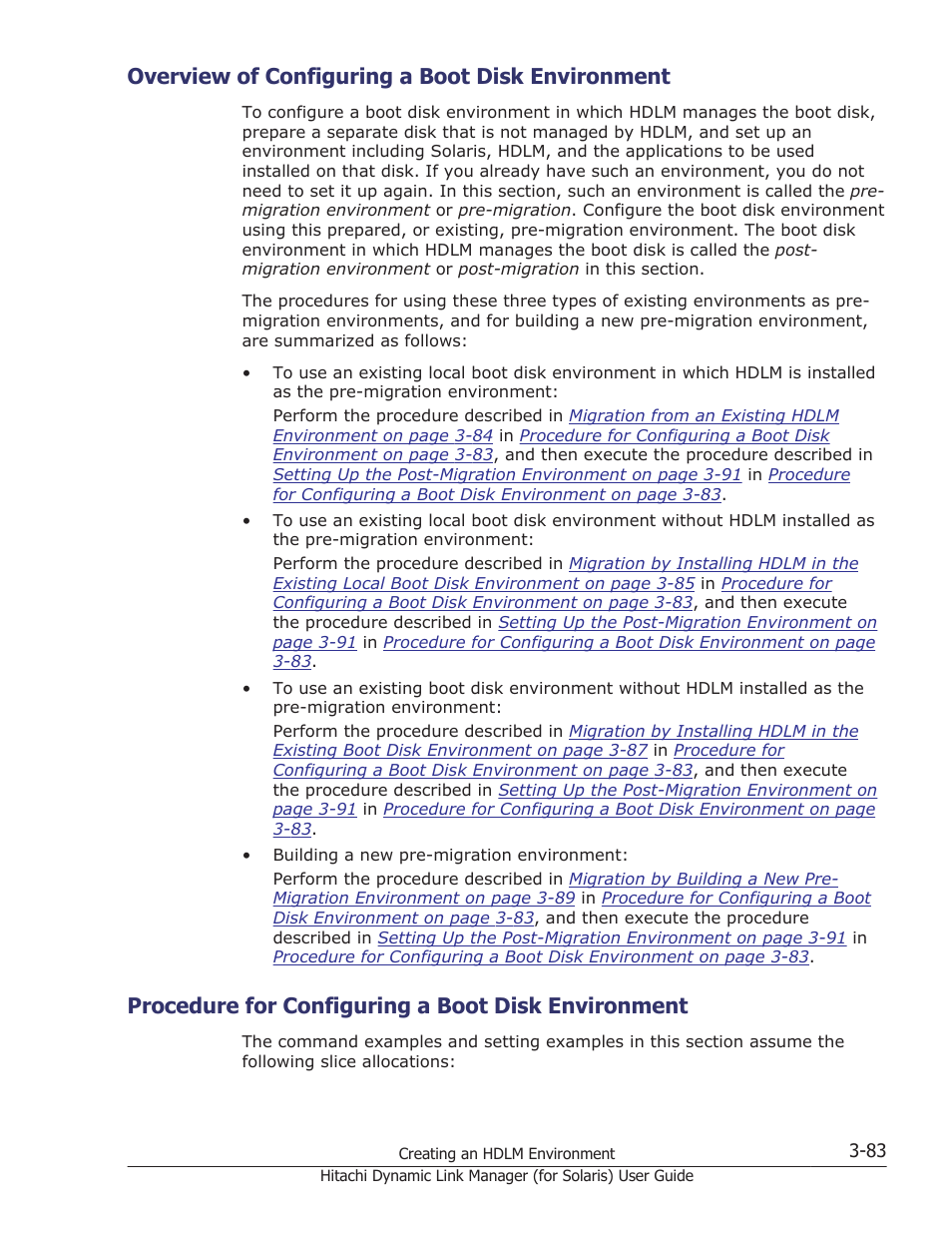 Overview of configuring a boot disk environment, Procedure for configuring a boot disk environment, Procedure for configuring a boot | Procedure for configuring a | HP Hitachi Dynamic Link Manager Software Licenses User Manual | Page 149 / 646