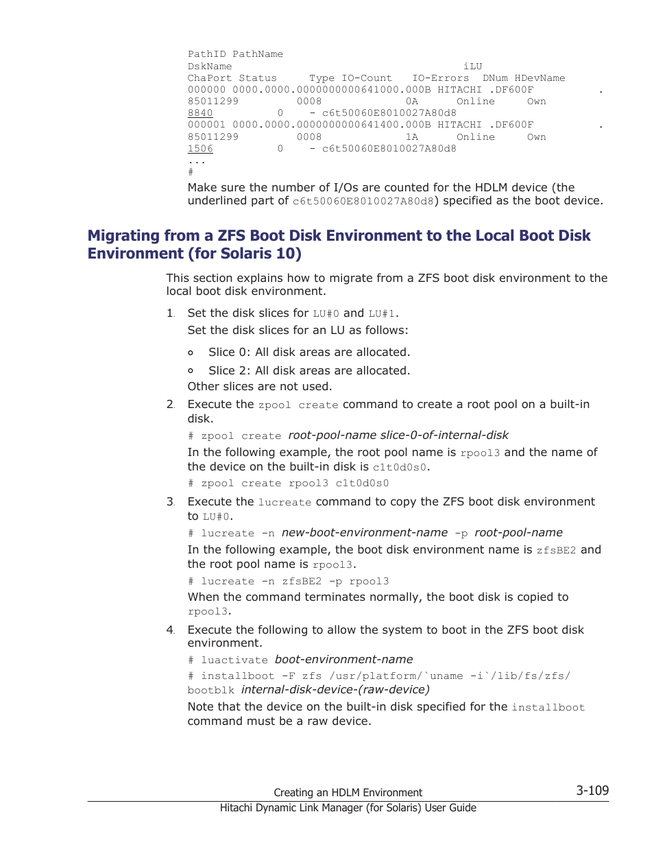 Solaris 10) -109 | HP Hitachi Dynamic Link Manager Software Licenses User Manual | Page 175 / 646