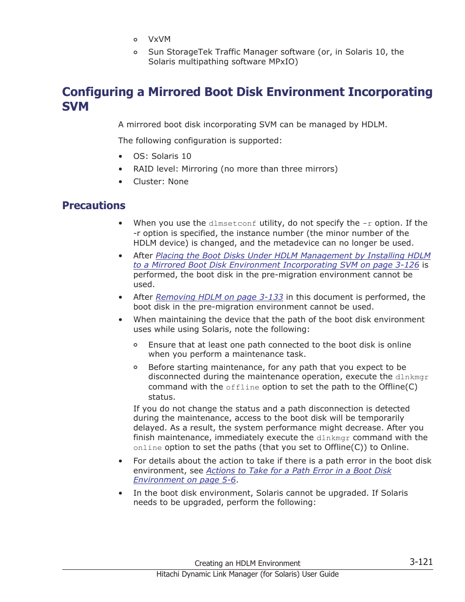 Precautions, Precautions -121 | HP Hitachi Dynamic Link Manager Software Licenses User Manual | Page 187 / 646