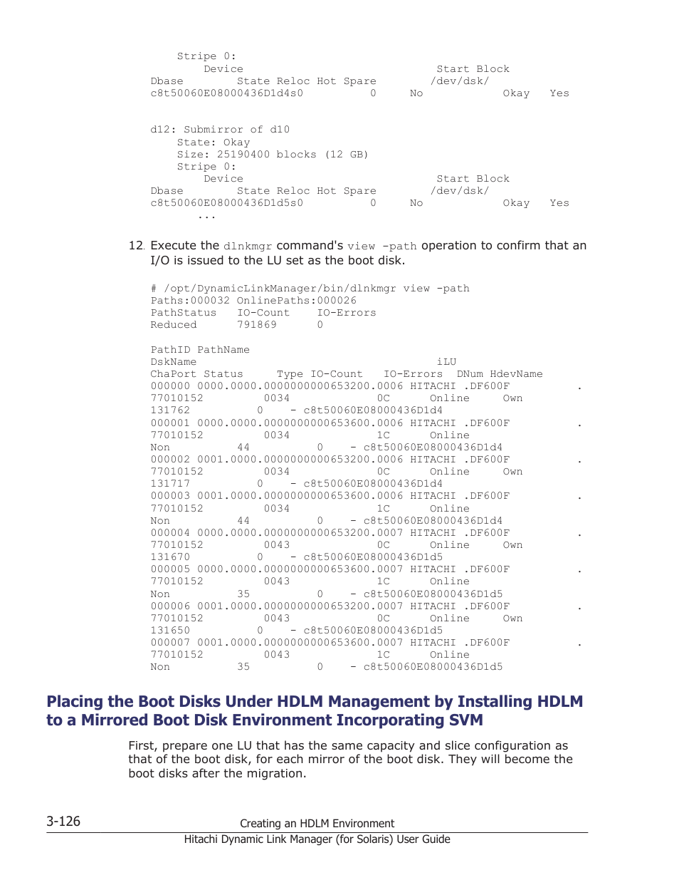 Boot disk environment incorporating svm -126, After | HP Hitachi Dynamic Link Manager Software Licenses User Manual | Page 192 / 646