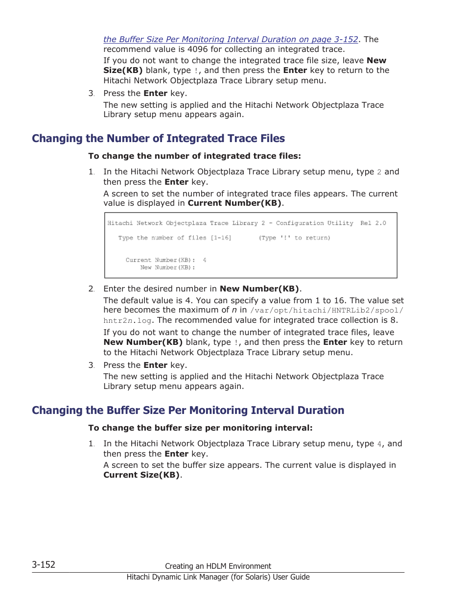 Changing the number of integrated trace files, Changing the number of integrated trace files -152 | HP Hitachi Dynamic Link Manager Software Licenses User Manual | Page 218 / 646