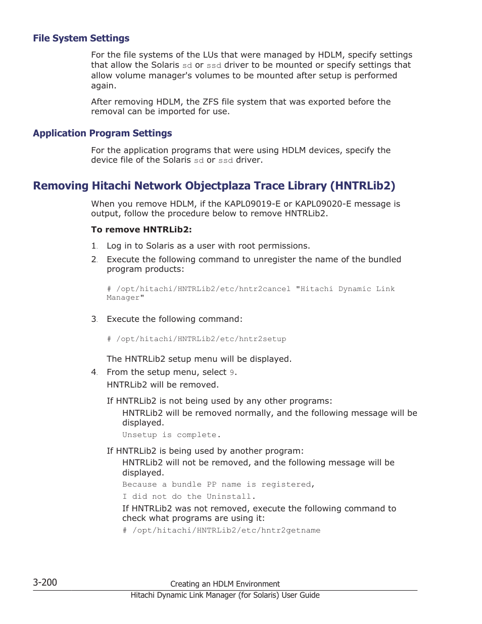 File system settings -200, Application program settings -200 | HP Hitachi Dynamic Link Manager Software Licenses User Manual | Page 266 / 646