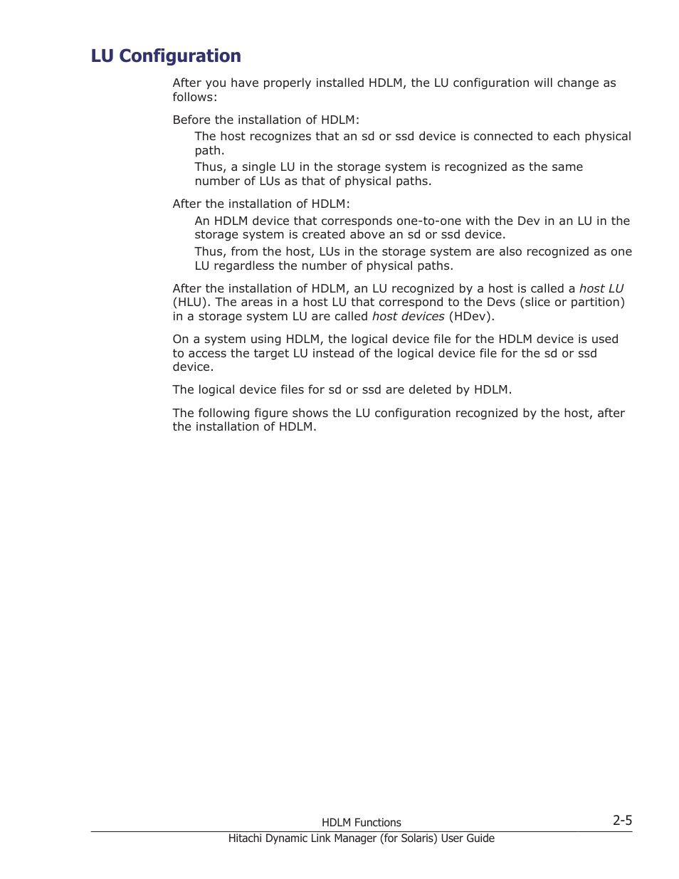 Lu configuration, Lu configuration -5 | HP Hitachi Dynamic Link Manager Software Licenses User Manual | Page 27 / 646