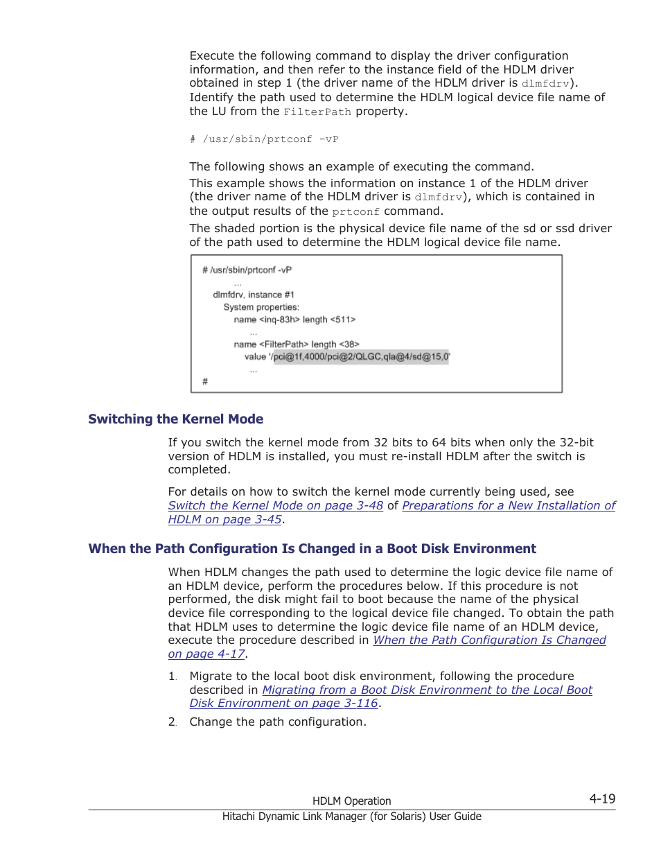 Switching the kernel mode -19 | HP Hitachi Dynamic Link Manager Software Licenses User Manual | Page 287 / 646