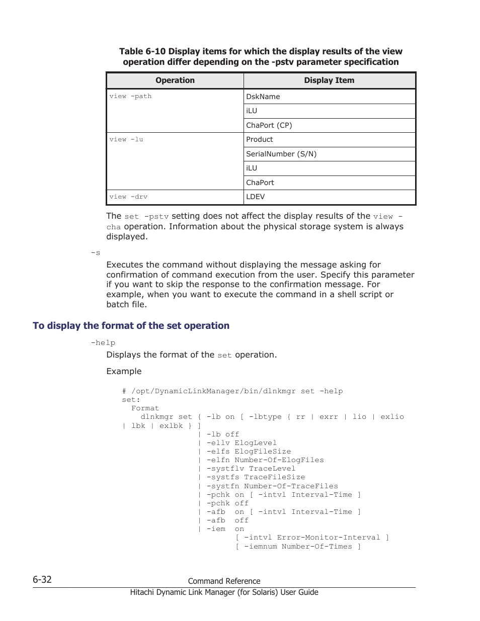 To display the format of the set operation -32 | HP Hitachi Dynamic Link Manager Software Licenses User Manual | Page 380 / 646