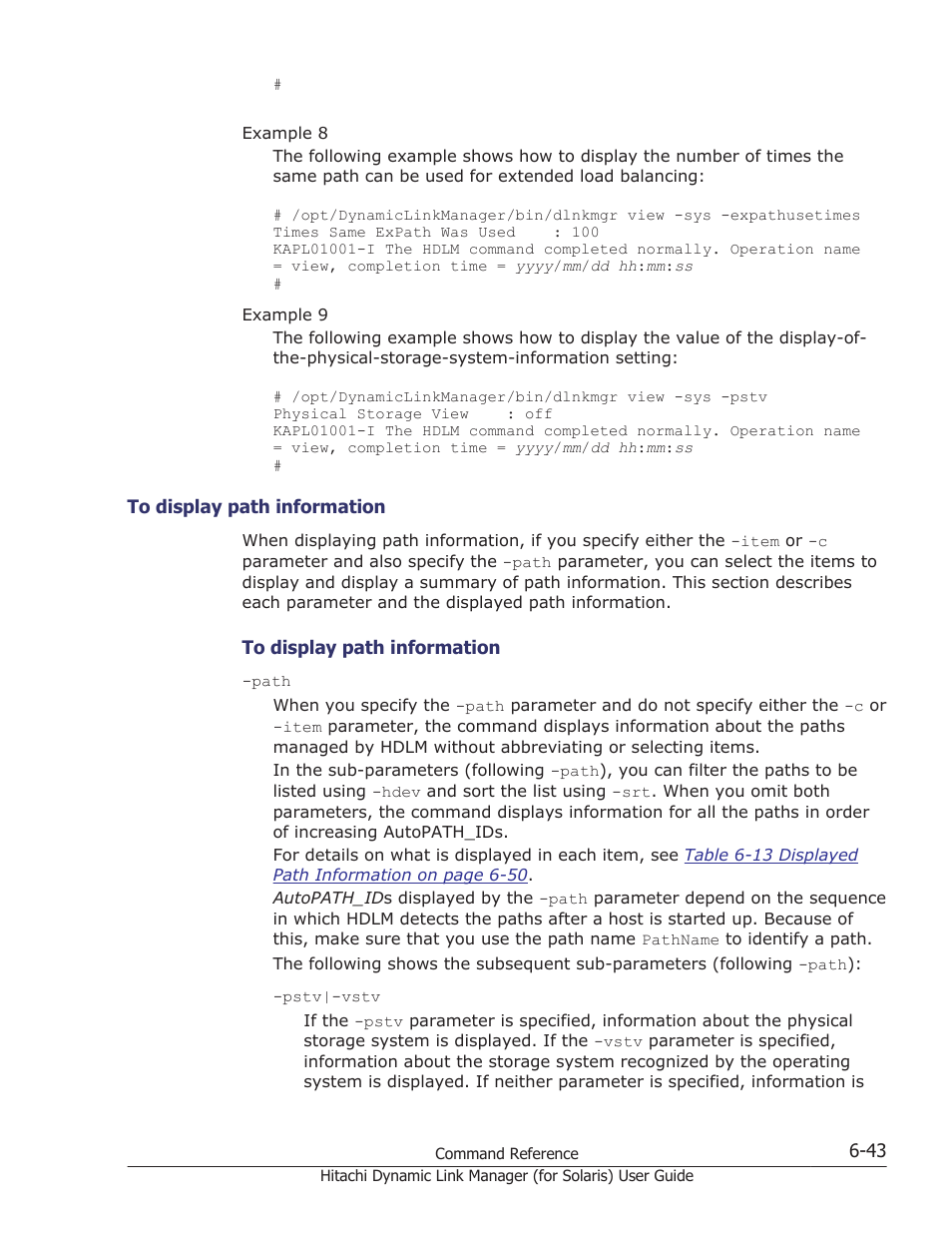 To display path information -43 | HP Hitachi Dynamic Link Manager Software Licenses User Manual | Page 391 / 646