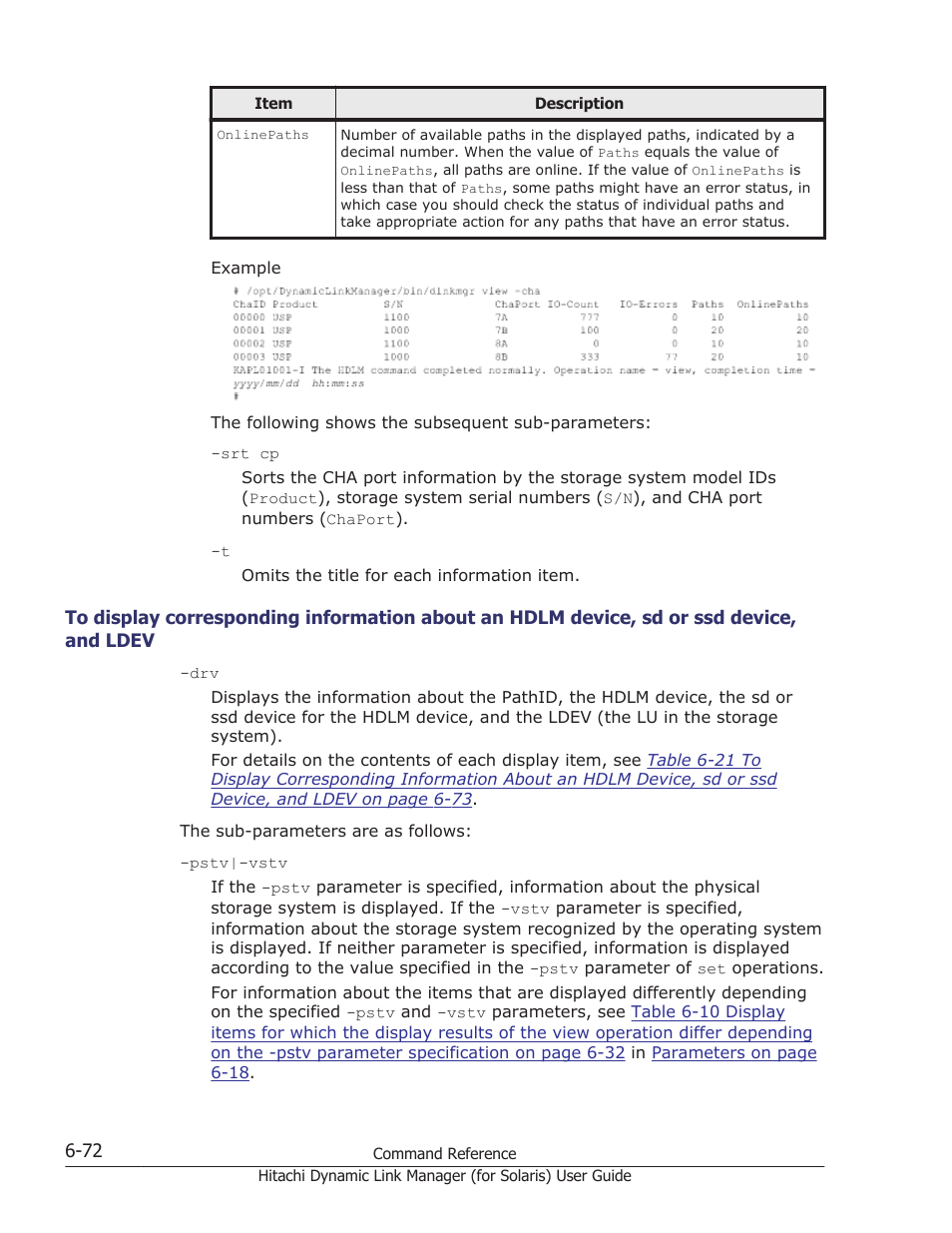 And ldev -72 | HP Hitachi Dynamic Link Manager Software Licenses User Manual | Page 420 / 646