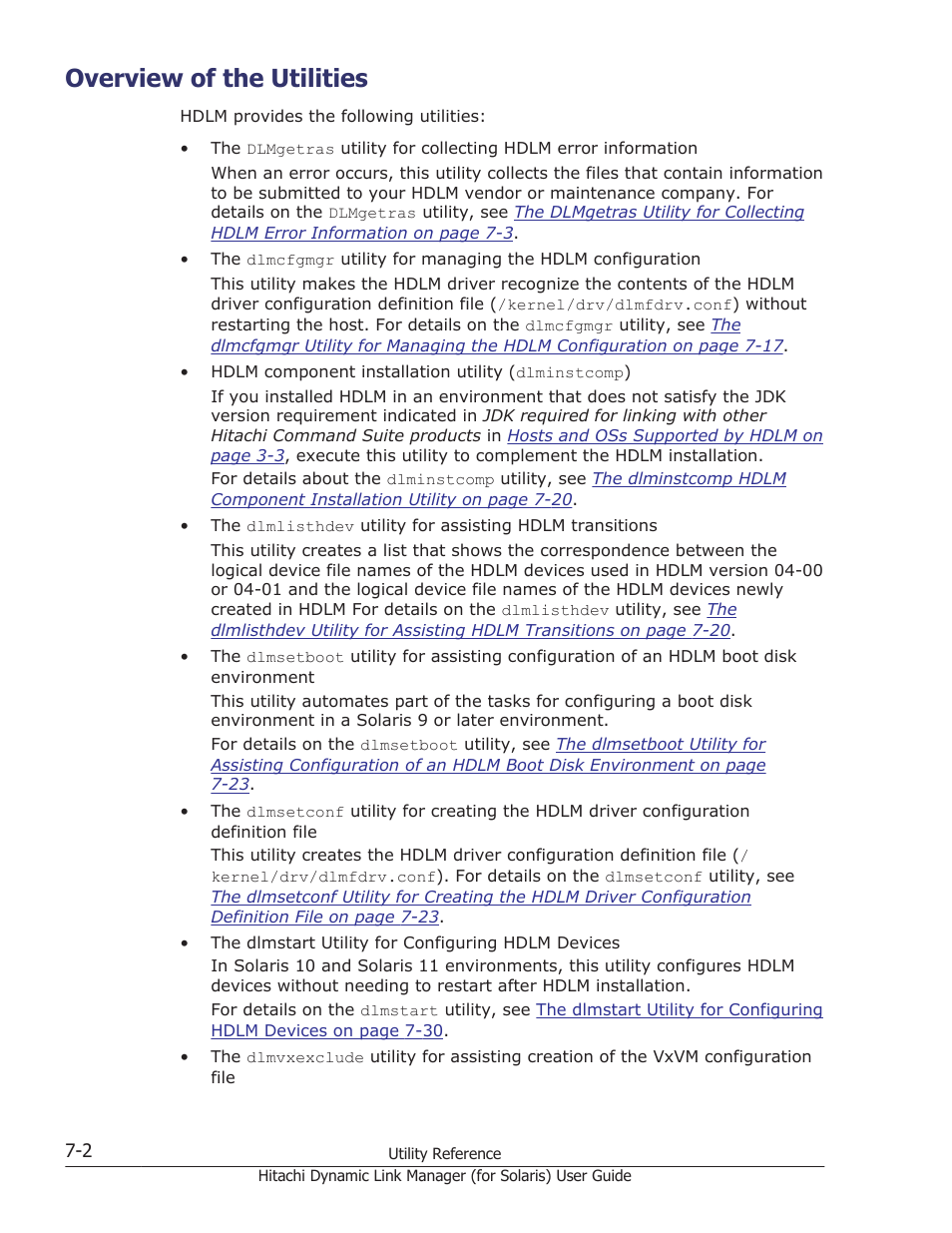 Overview of the utilities, Overview of the utilities -2 | HP Hitachi Dynamic Link Manager Software Licenses User Manual | Page 432 / 646