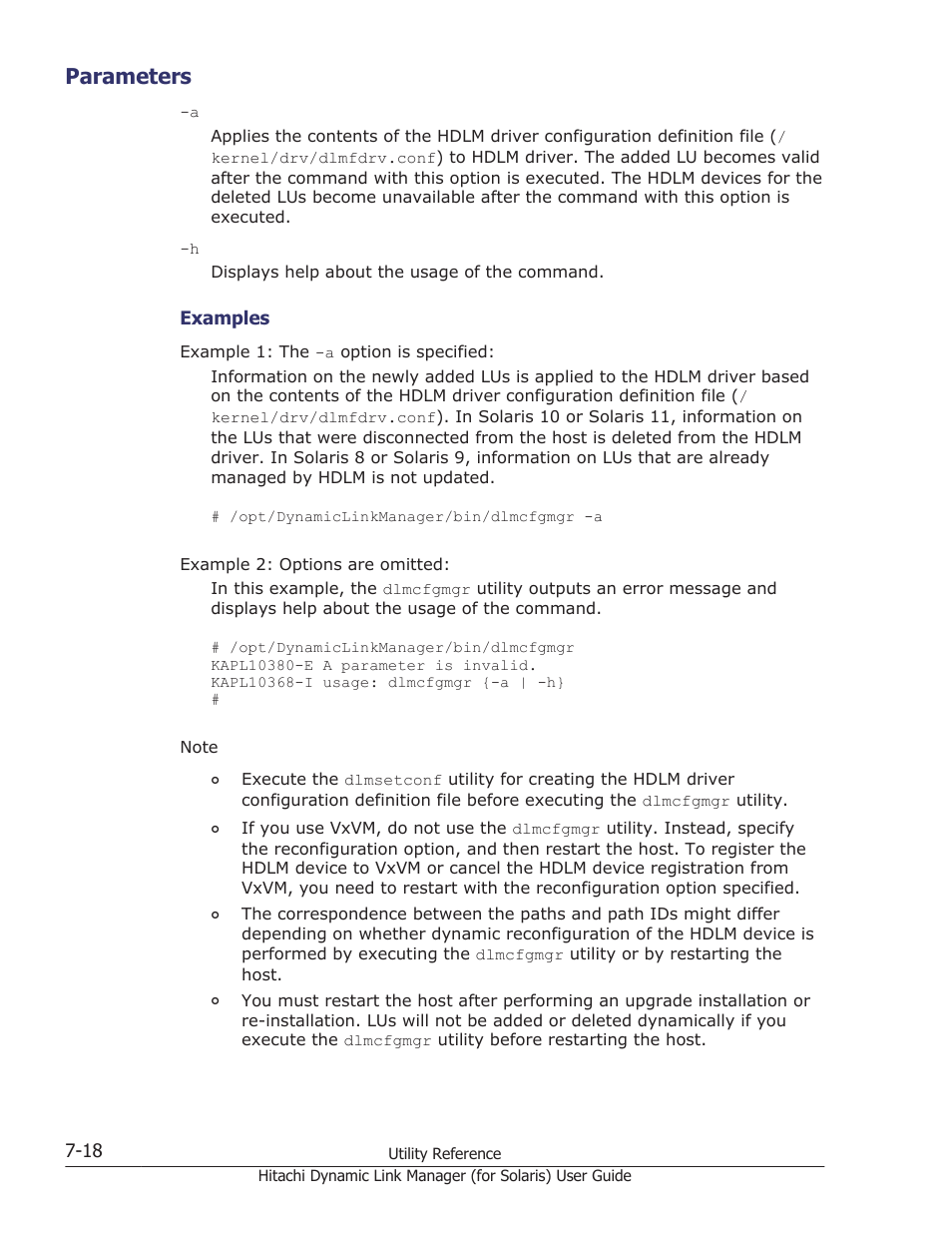 Parameters, Parameters -18 | HP Hitachi Dynamic Link Manager Software Licenses User Manual | Page 448 / 646