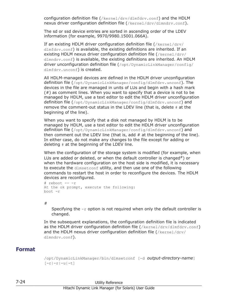 Format, Format -24 | HP Hitachi Dynamic Link Manager Software Licenses User Manual | Page 454 / 646