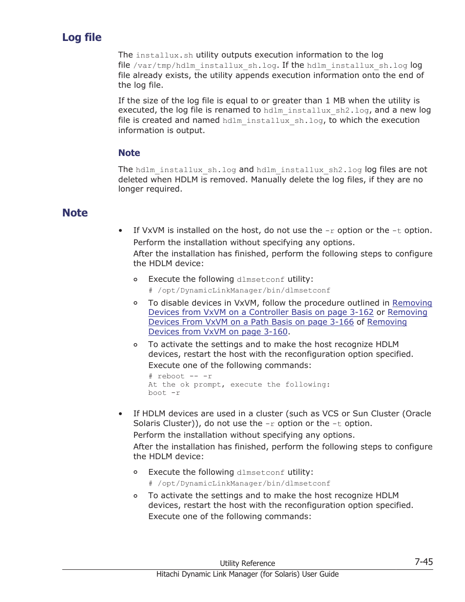 Log file, Note, Log file -45 | Note -45 | HP Hitachi Dynamic Link Manager Software Licenses User Manual | Page 475 / 646