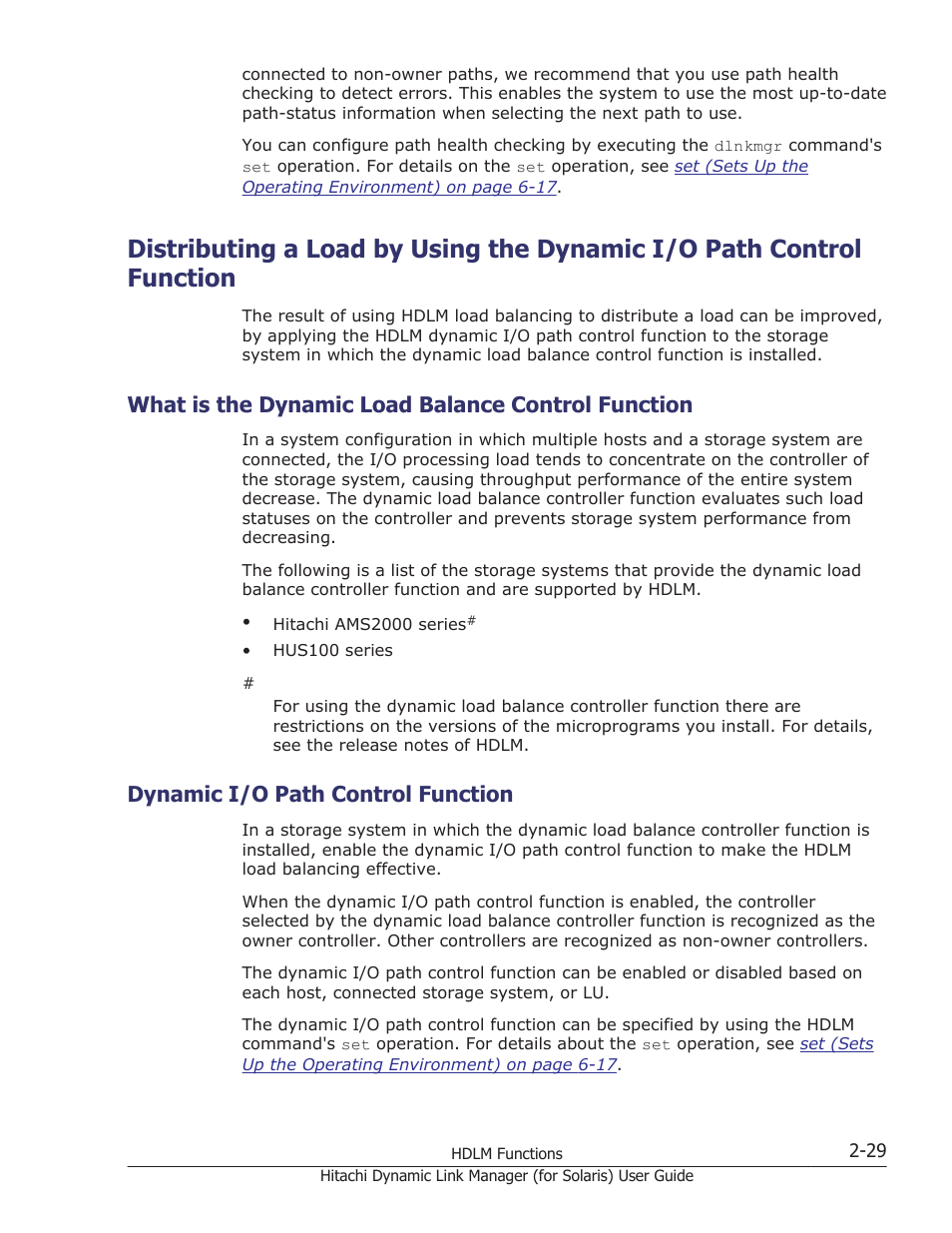 What is the dynamic load balance control function, Dynamic i/o path control function, Dynamic i/o path control function -29 | HP Hitachi Dynamic Link Manager Software Licenses User Manual | Page 51 / 646