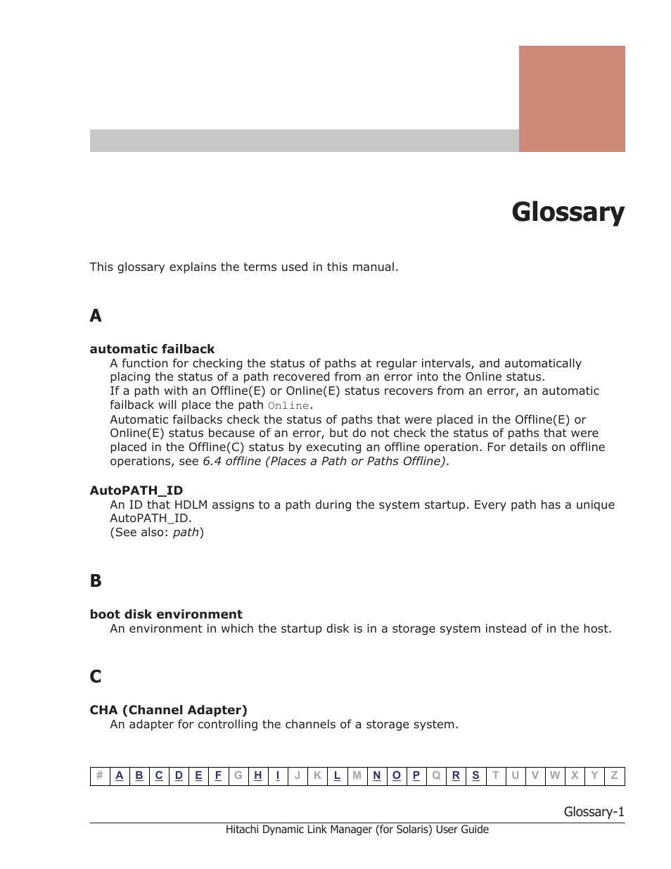 Glossary | HP Hitachi Dynamic Link Manager Software Licenses User Manual | Page 631 / 646