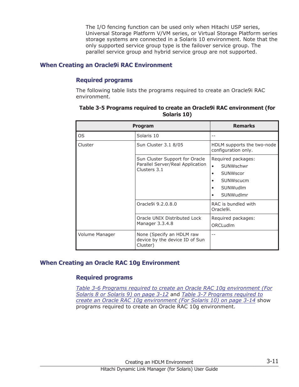 When creating an oracle9i rac environment -11, When creating an oracle rac 10g environment -11 | HP Hitachi Dynamic Link Manager Software Licenses User Manual | Page 77 / 646