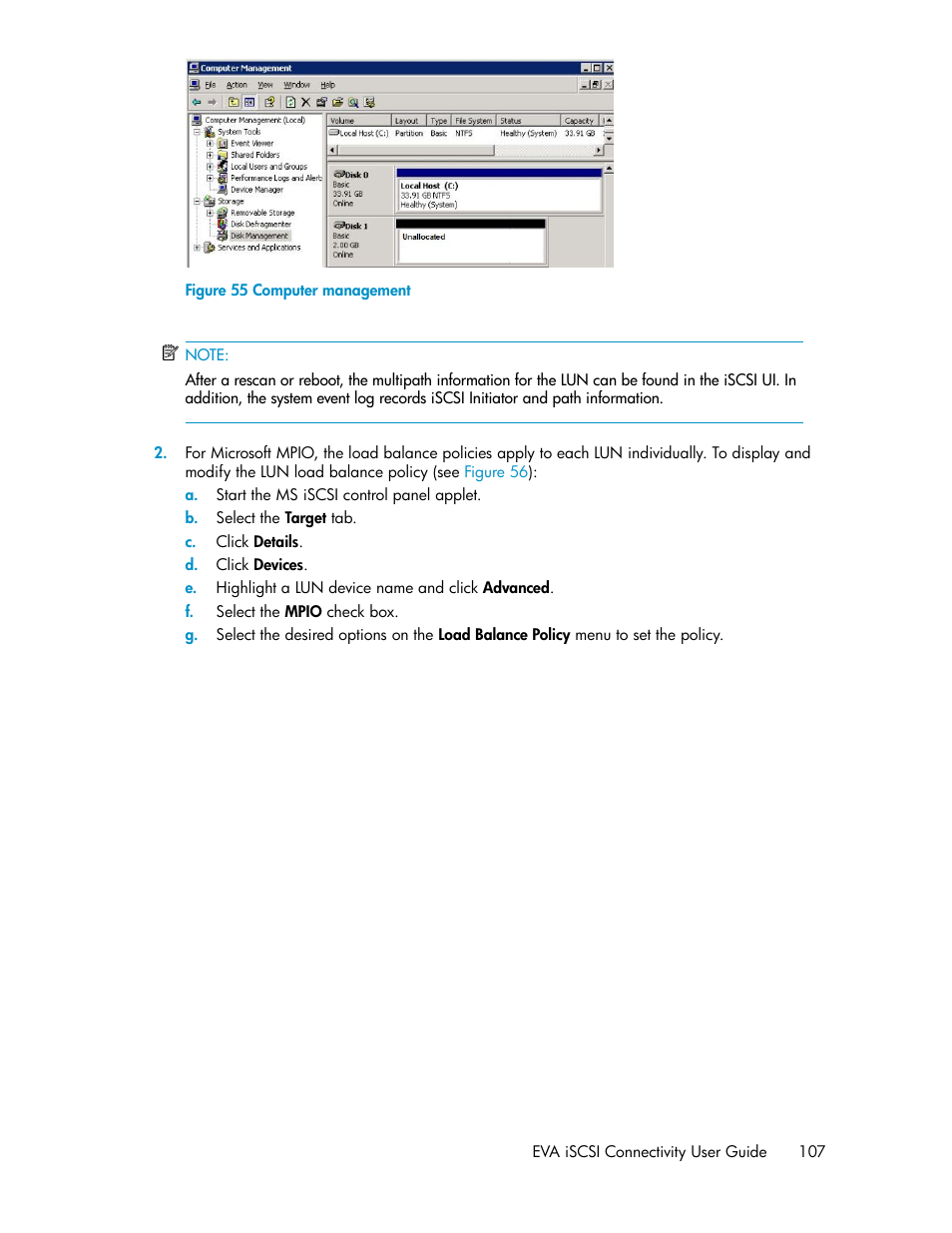 Computer management, Figure | HP 3000 Enterprise Virtual Array User Manual | Page 107 / 236