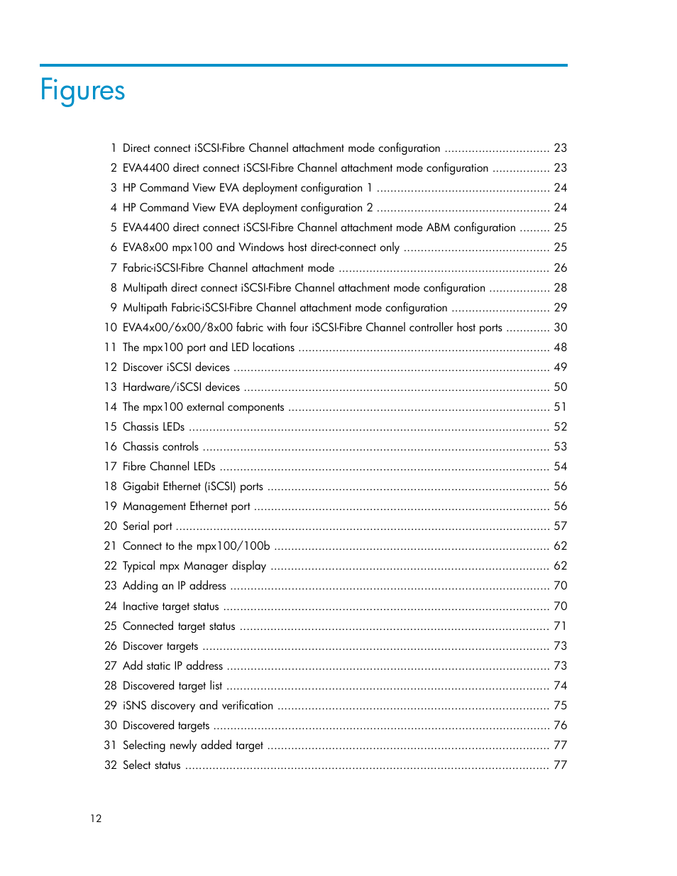 Figures | HP 3000 Enterprise Virtual Array User Manual | Page 12 / 236