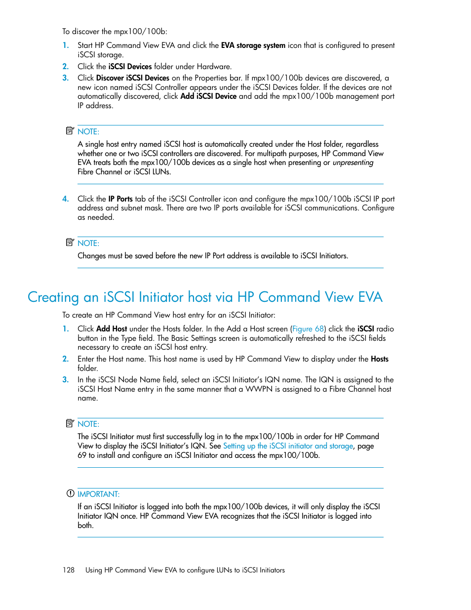 HP 3000 Enterprise Virtual Array User Manual | Page 128 / 236