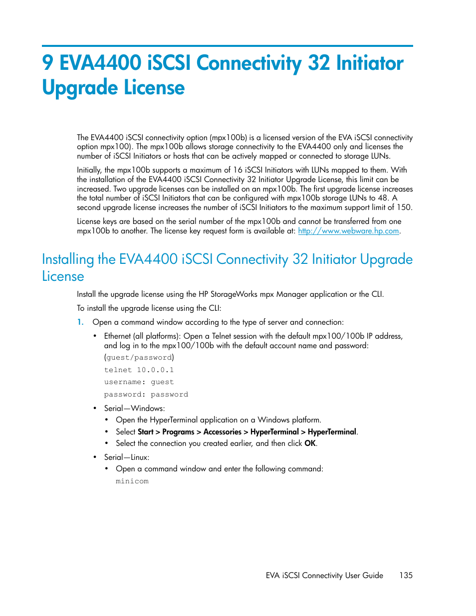 HP 3000 Enterprise Virtual Array User Manual | Page 135 / 236