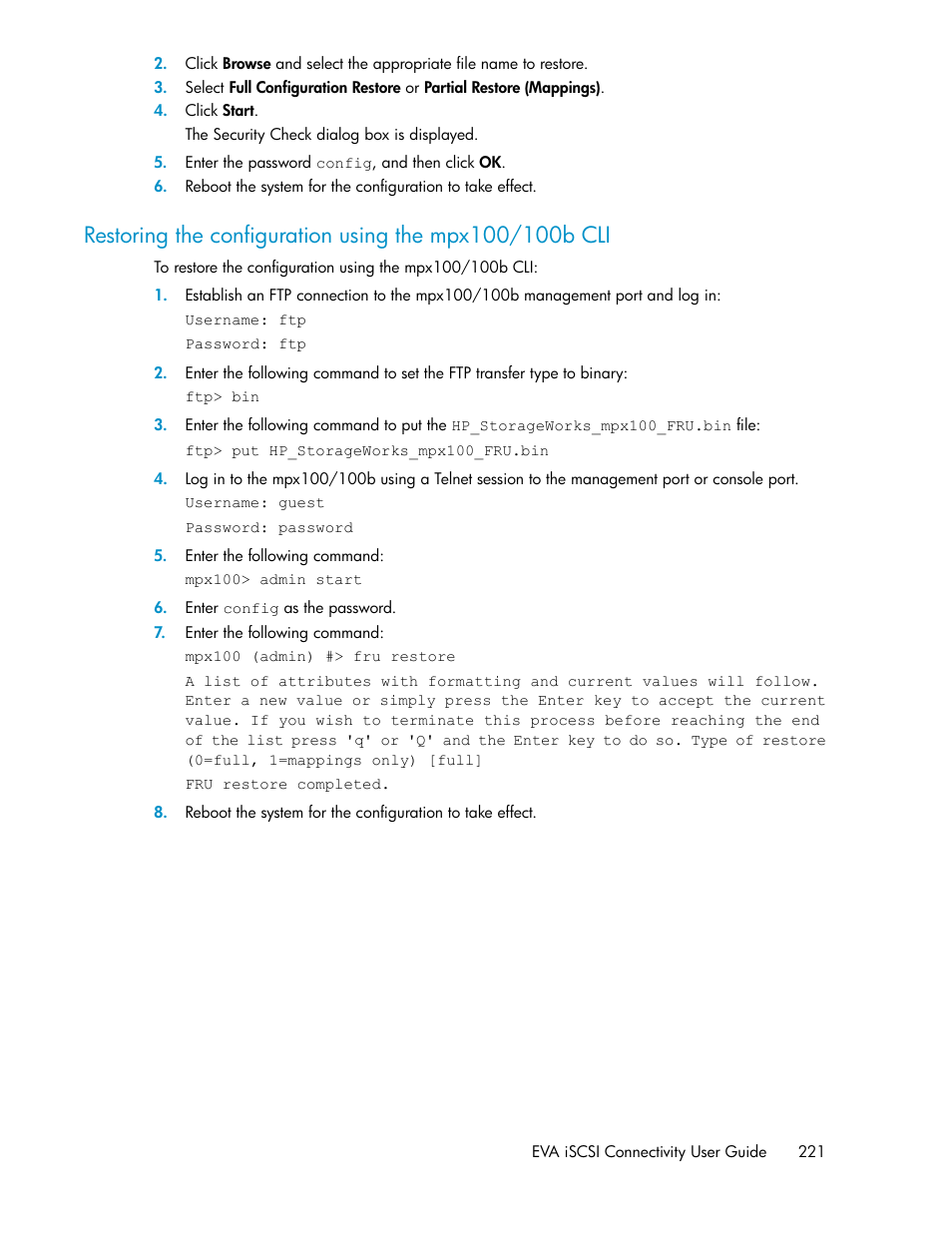 HP 3000 Enterprise Virtual Array User Manual | Page 221 / 236