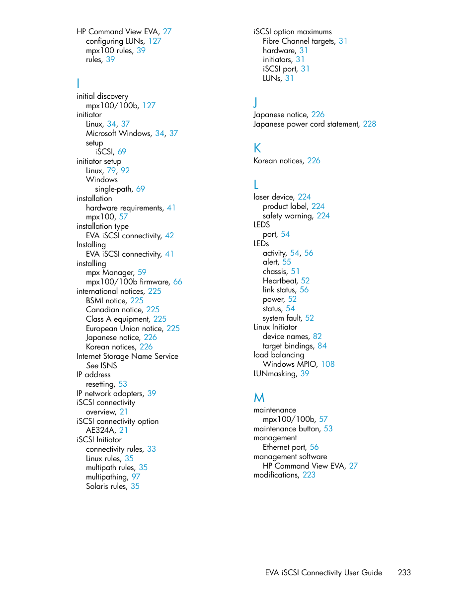 HP 3000 Enterprise Virtual Array User Manual | Page 233 / 236