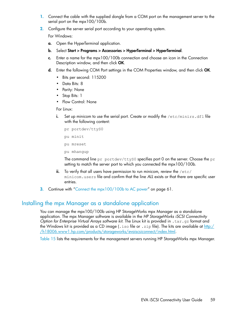HP 3000 Enterprise Virtual Array User Manual | Page 59 / 236