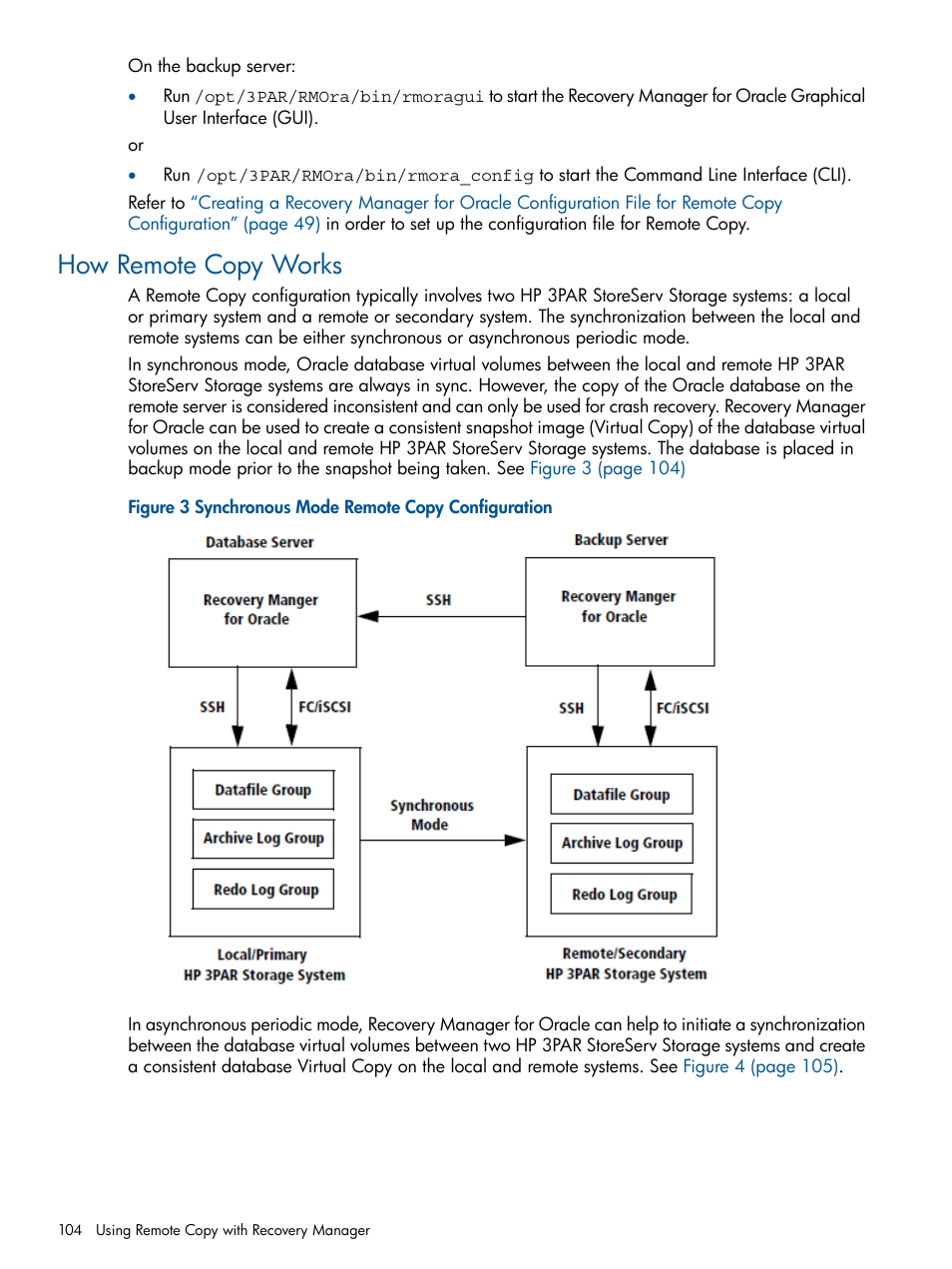 How remote copy works | HP 3PAR Application Software Suite for Oracle Licenses User Manual | Page 104 / 199