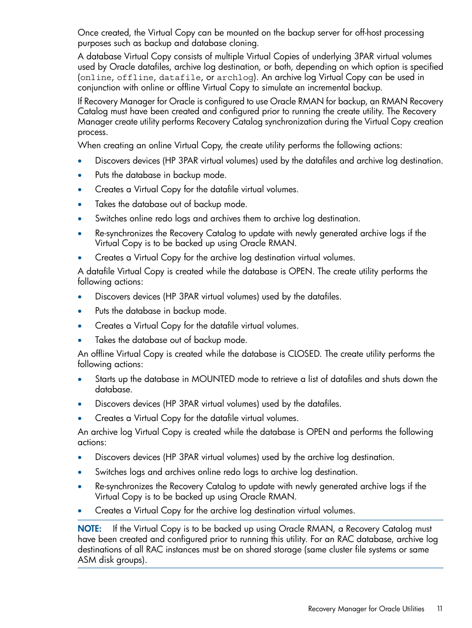 HP 3PAR Application Software Suite for Oracle Licenses User Manual | Page 11 / 199