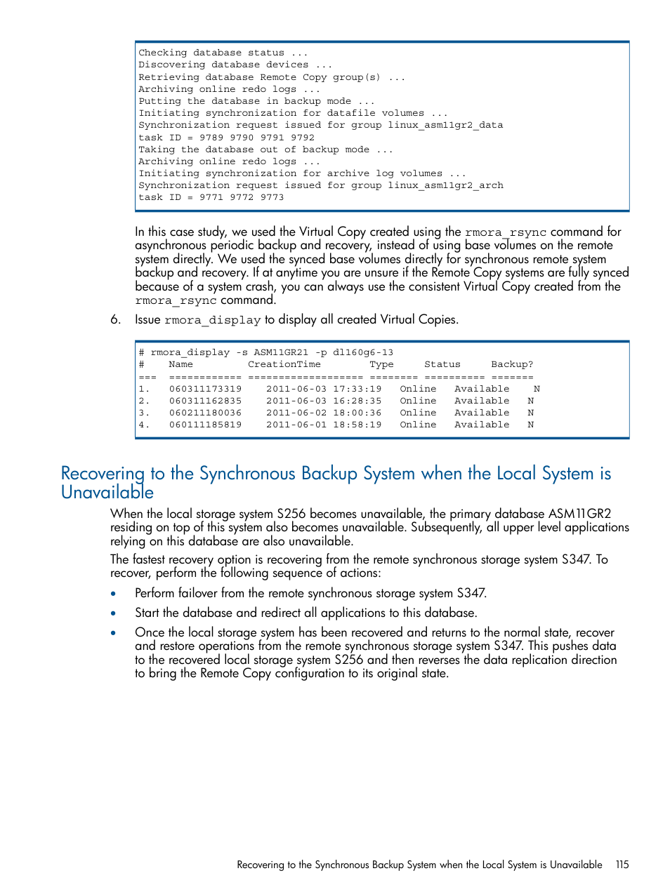 HP 3PAR Application Software Suite for Oracle Licenses User Manual | Page 115 / 199