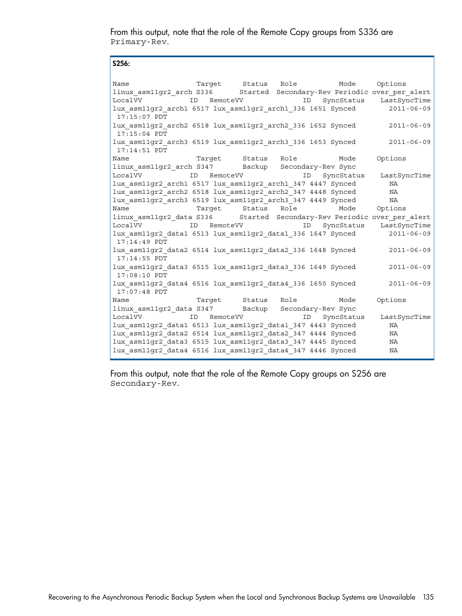 HP 3PAR Application Software Suite for Oracle Licenses User Manual | Page 135 / 199