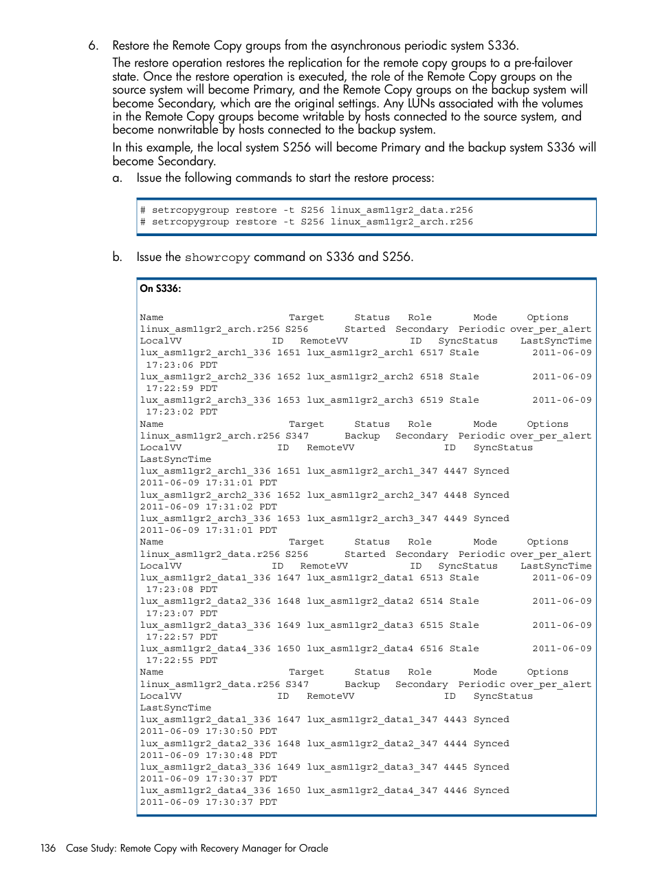 HP 3PAR Application Software Suite for Oracle Licenses User Manual | Page 136 / 199