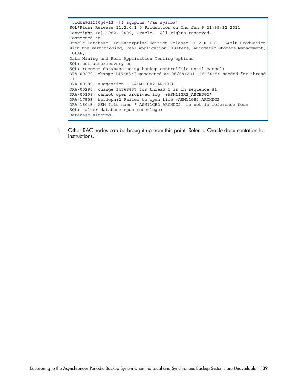 HP 3PAR Application Software Suite for Oracle Licenses User Manual | Page 139 / 199