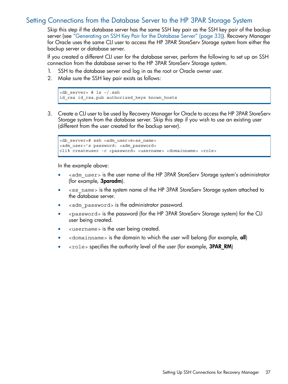 HP 3PAR Application Software Suite for Oracle Licenses User Manual | Page 37 / 199