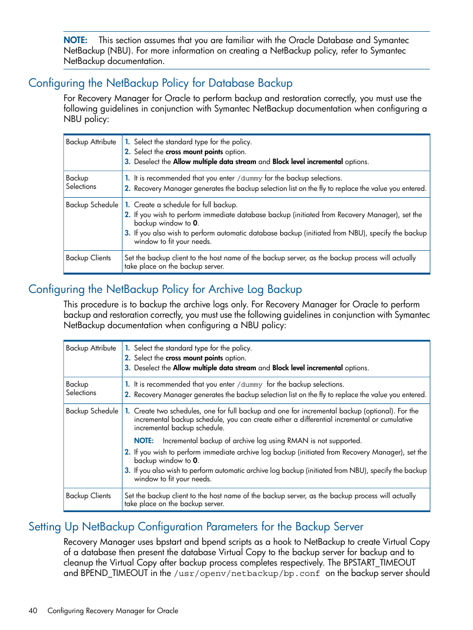HP 3PAR Application Software Suite for Oracle Licenses User Manual | Page 40 / 199