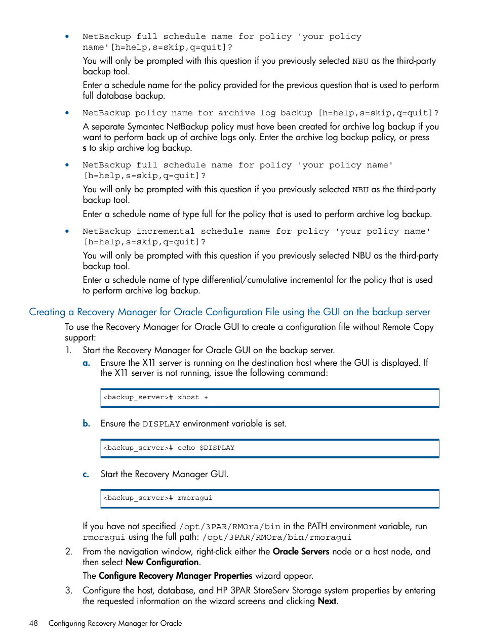 HP 3PAR Application Software Suite for Oracle Licenses User Manual | Page 48 / 199