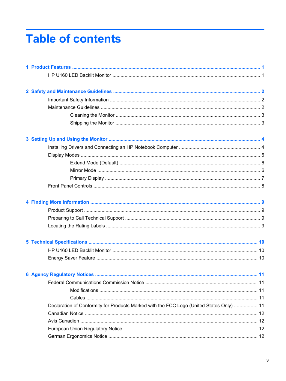 HP U160 15.6-inch LED Backlit Monitor User Manual | Page 5 / 23