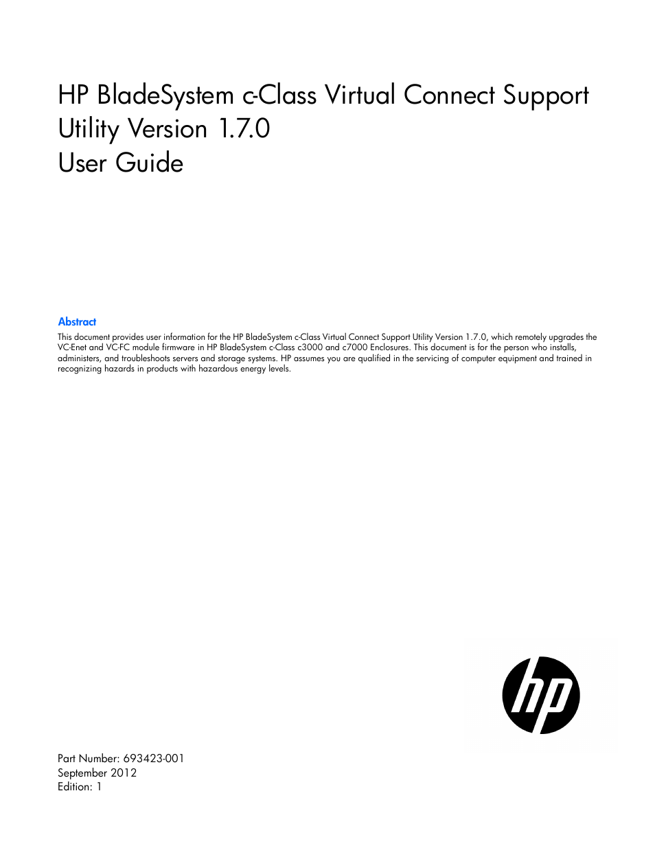 HP Virtual Connect 8Gb 24-port Fibre Channel Module for c-Class BladeSystem User Manual | 29 pages