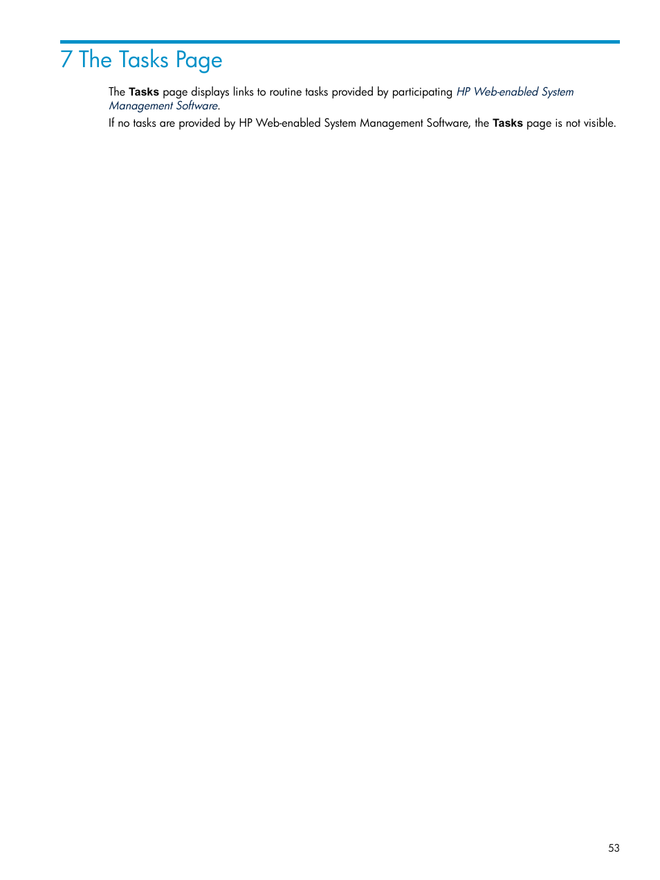 7 the tasks page | HP Systems Insight Manager User Manual | Page 53 / 100