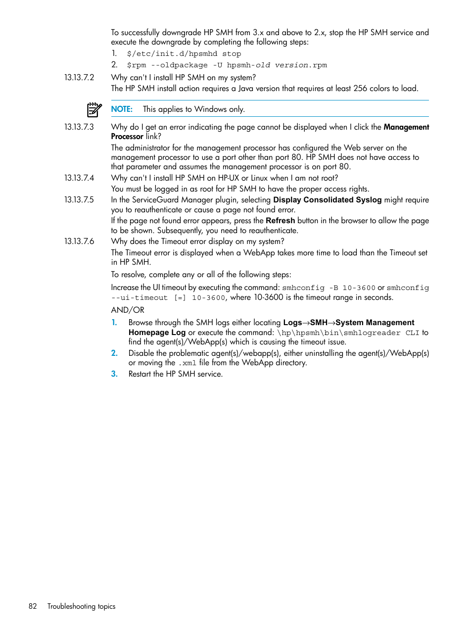 HP Systems Insight Manager User Manual | Page 82 / 100