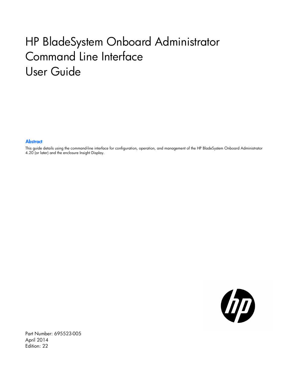 HP Onboard Administrator User Manual | 226 pages