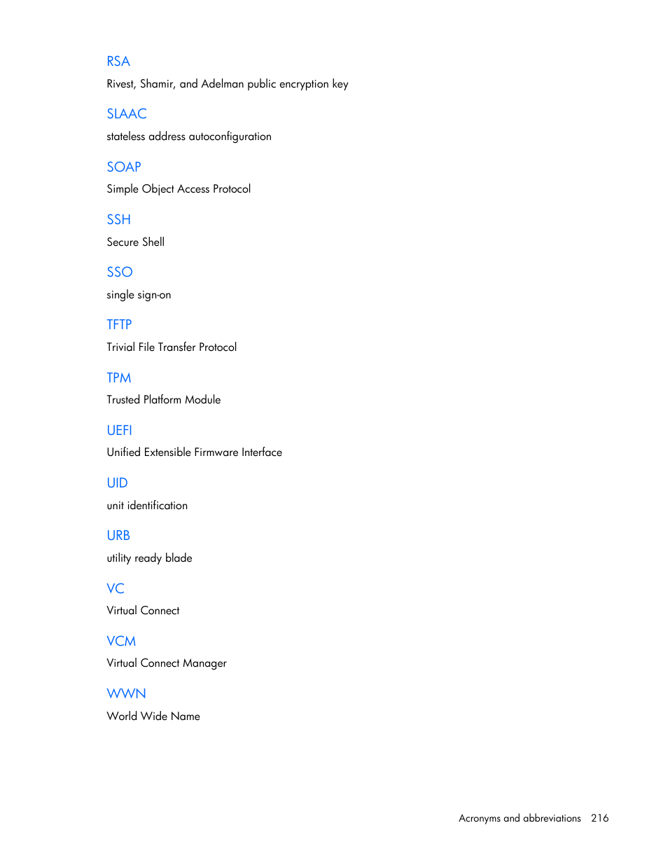 HP Onboard Administrator User Manual | Page 216 / 226