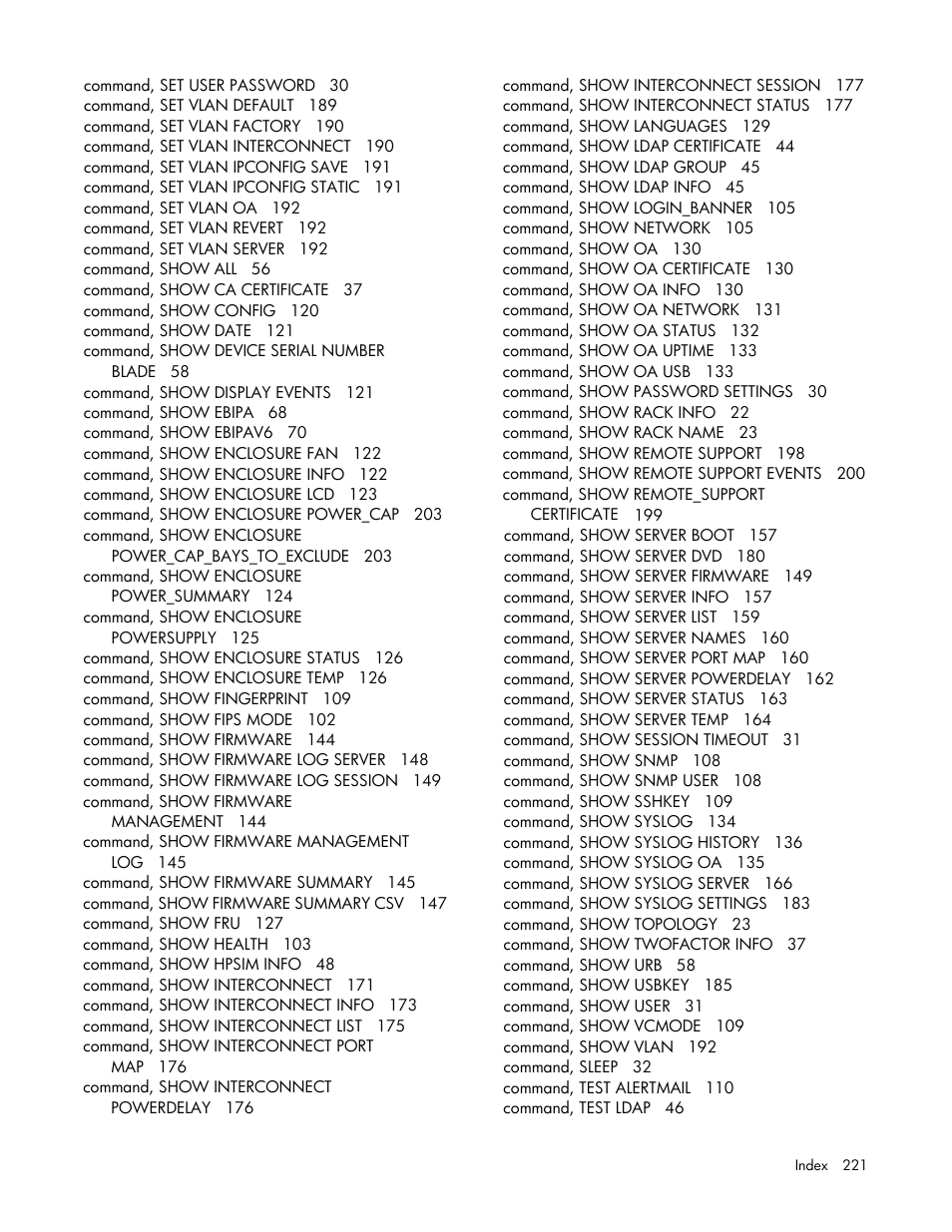 HP Onboard Administrator User Manual | Page 221 / 226