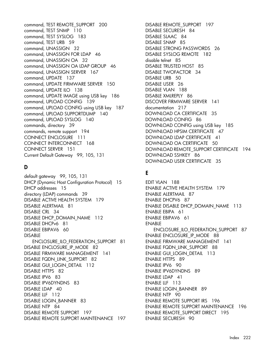 HP Onboard Administrator User Manual | Page 222 / 226