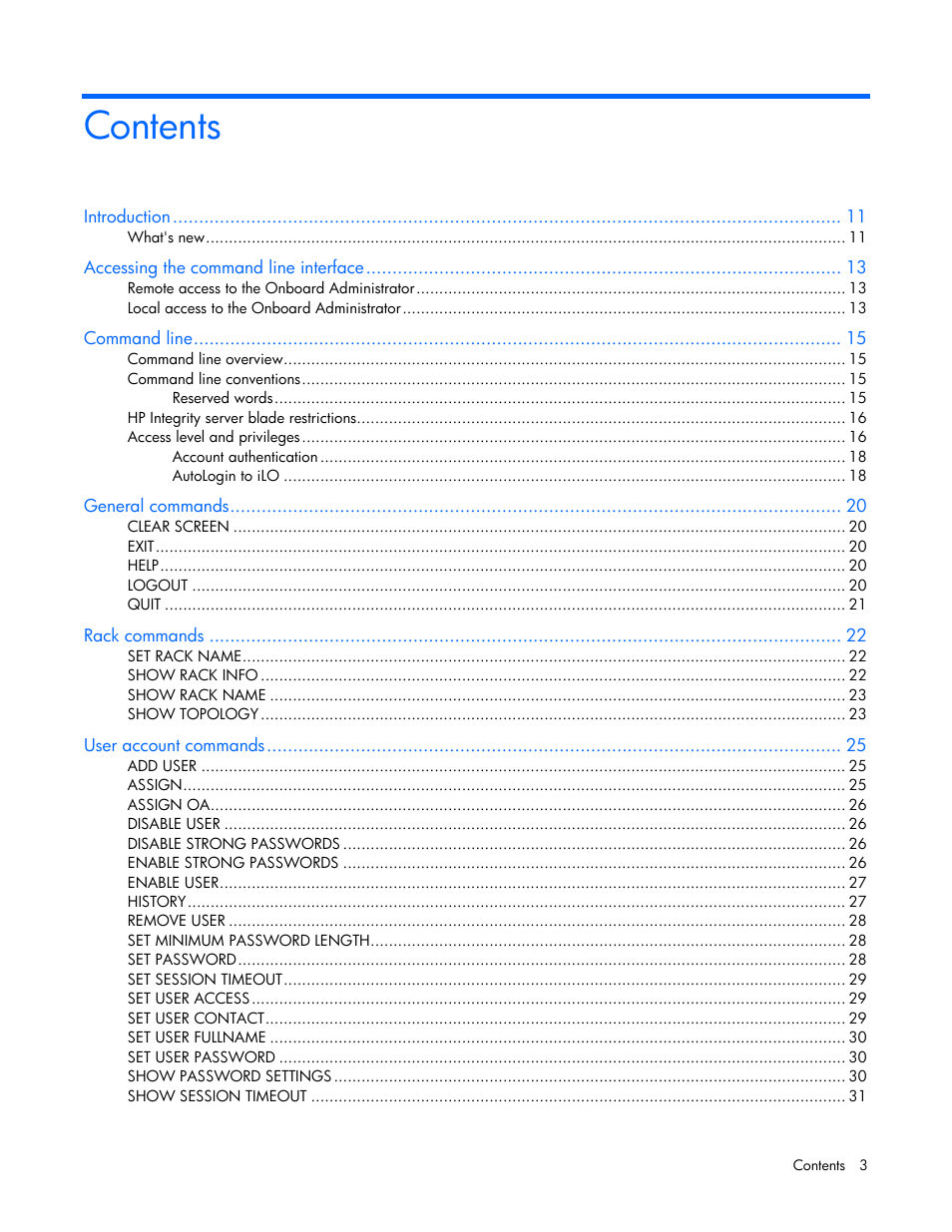 HP Onboard Administrator User Manual | Page 3 / 226
