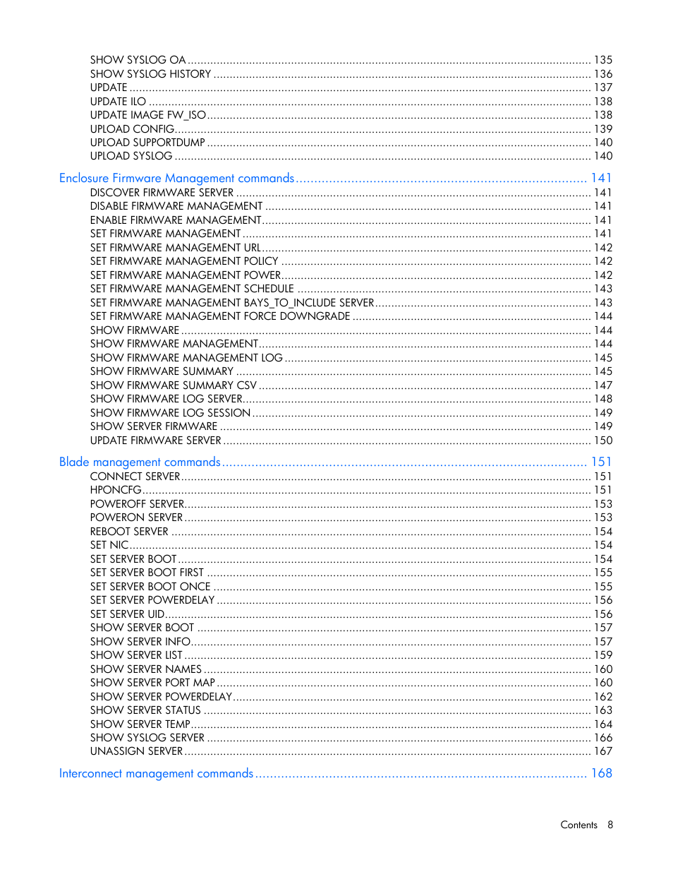 HP Onboard Administrator User Manual | Page 8 / 226