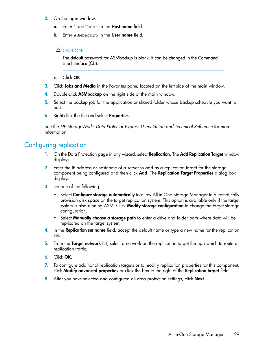 Configuring replication | HP ProLiant DL185 G5 Storage Server User Manual | Page 29 / 72